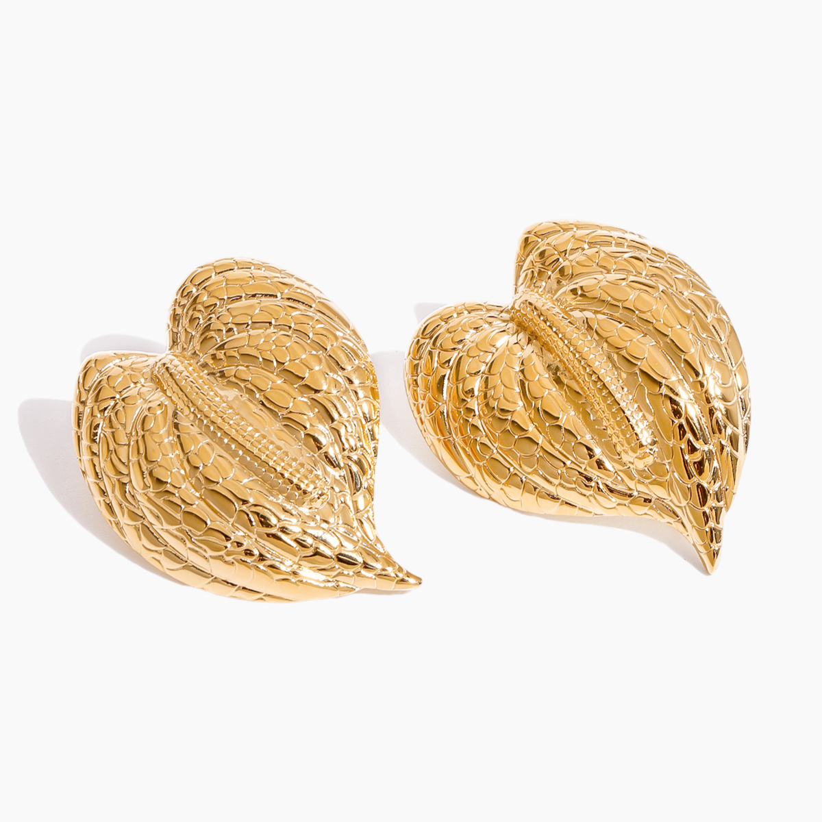 Hammered Leaf Statement Earrings