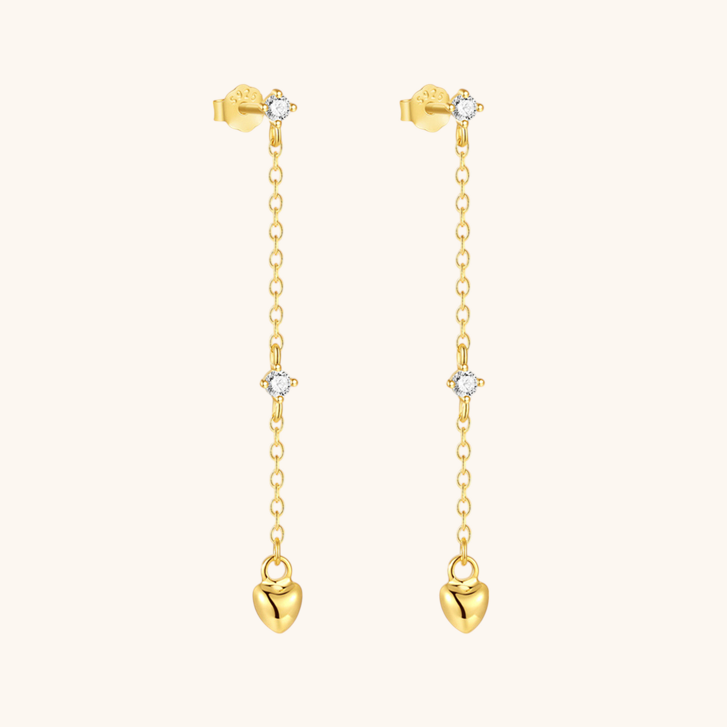 Heart Drop Dangle Earrings