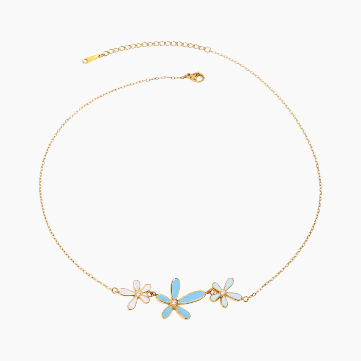 Azure Daisy Chain Necklace