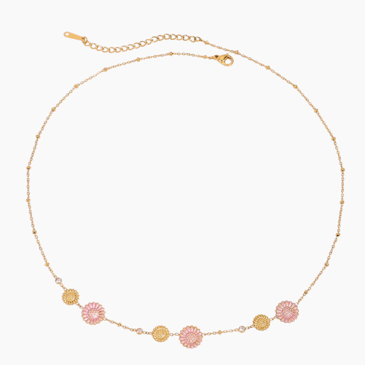 Petal Gleam Dainty Necklace