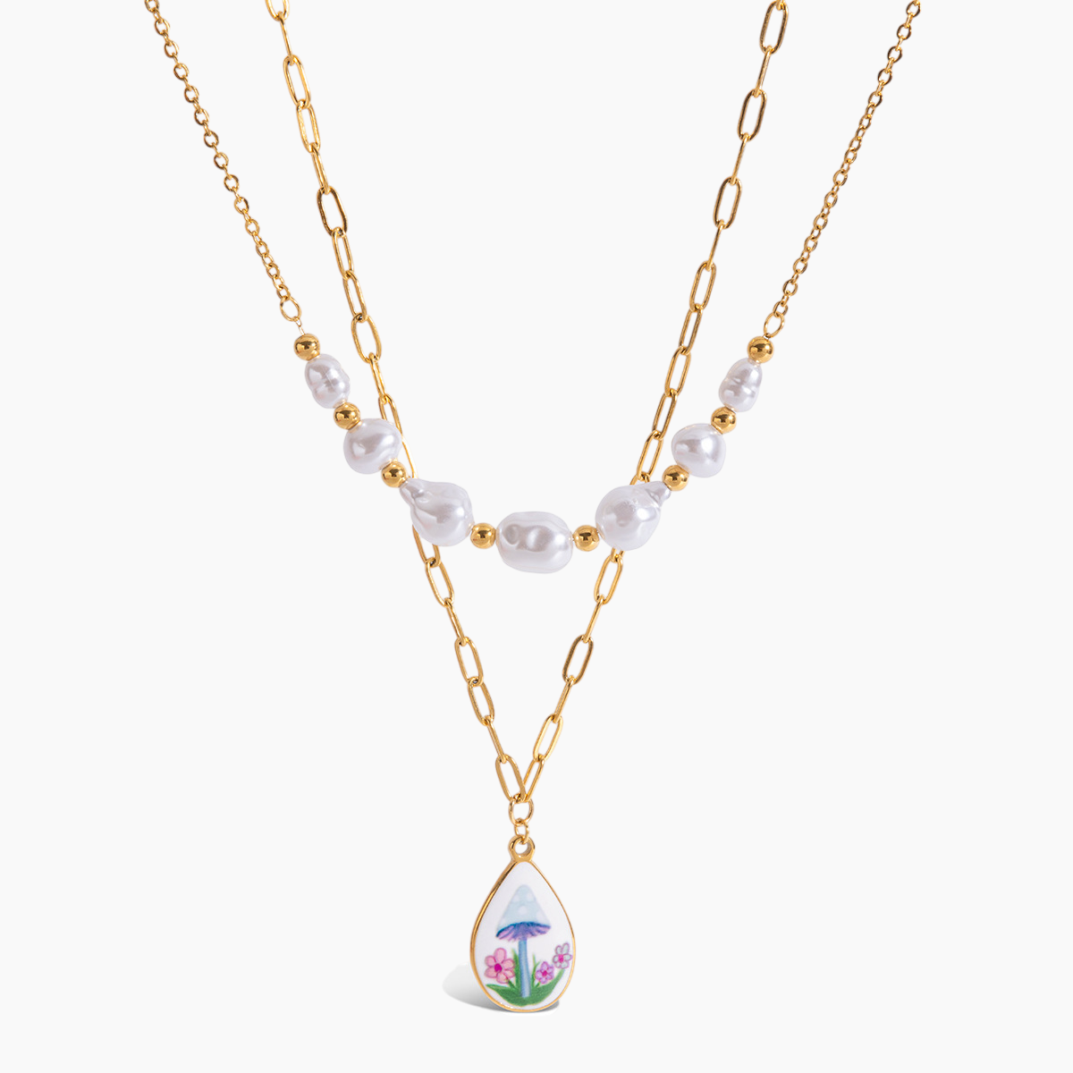 Rainy Bloom Double Necklace