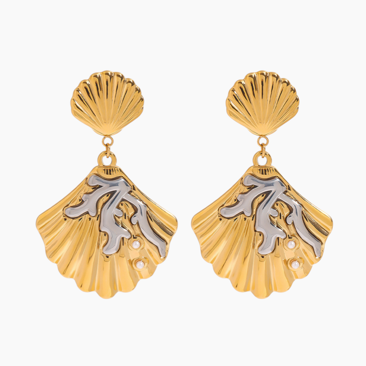 Coral Crown Shell Earrings