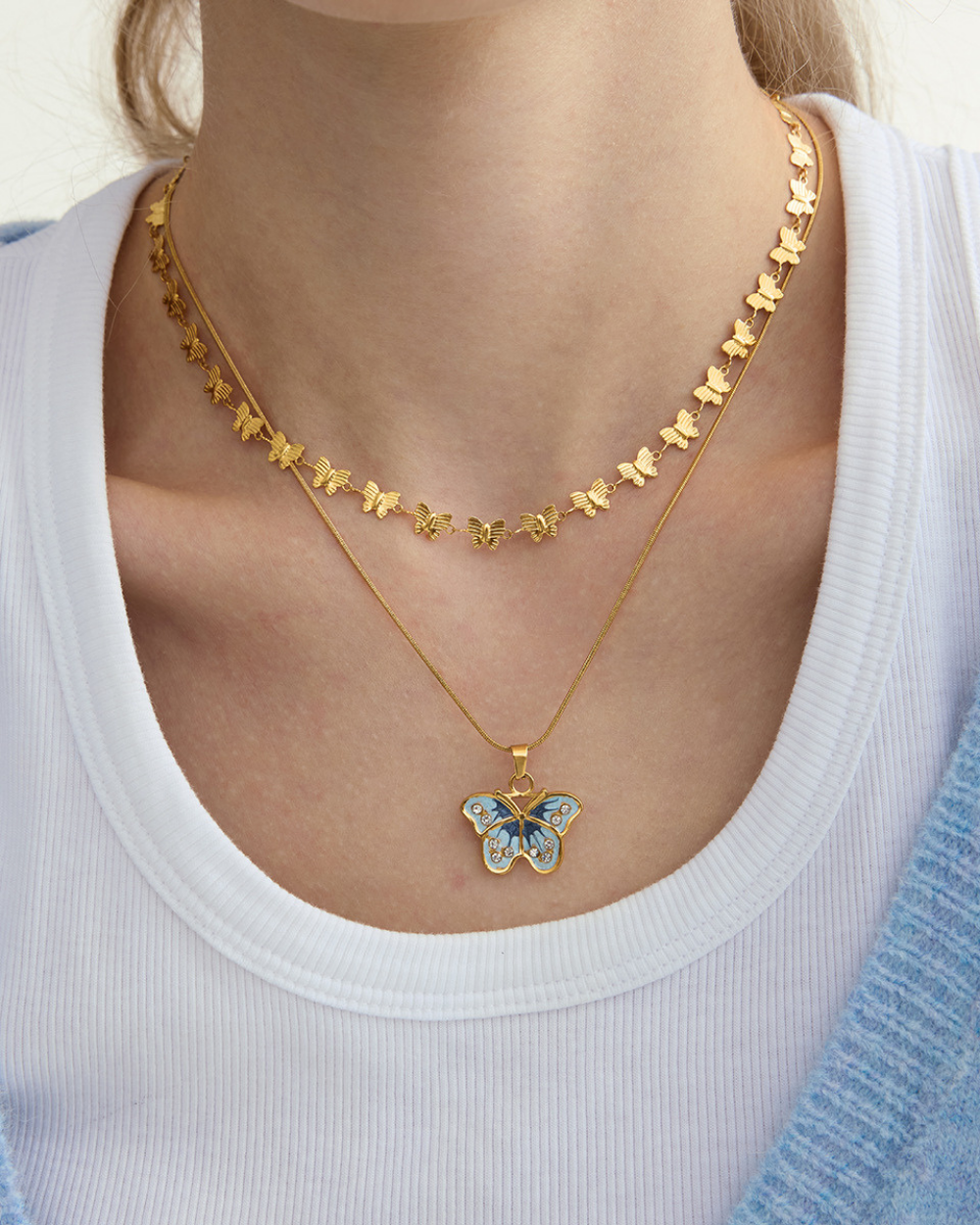 Midnight Bloom Butterfly Necklace