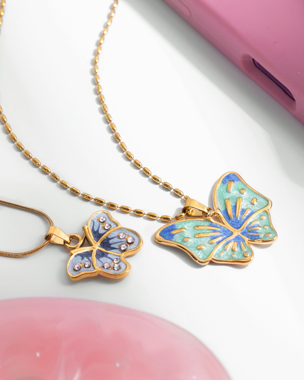 Aqua Dream Butterfly Necklace