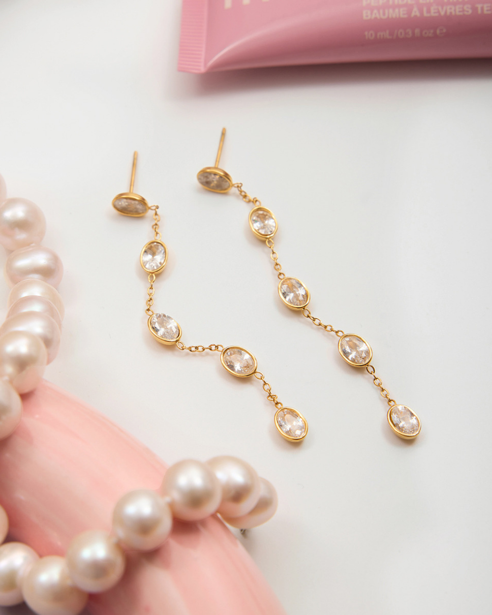 Dangle Crystal Drop Earrings – Oval