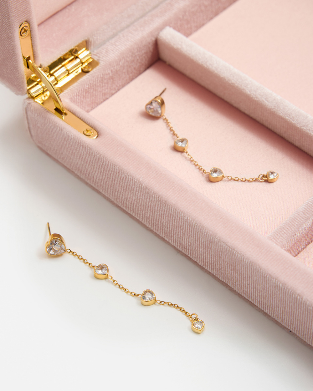 Dangle Crystal Drop Earrings – Heart