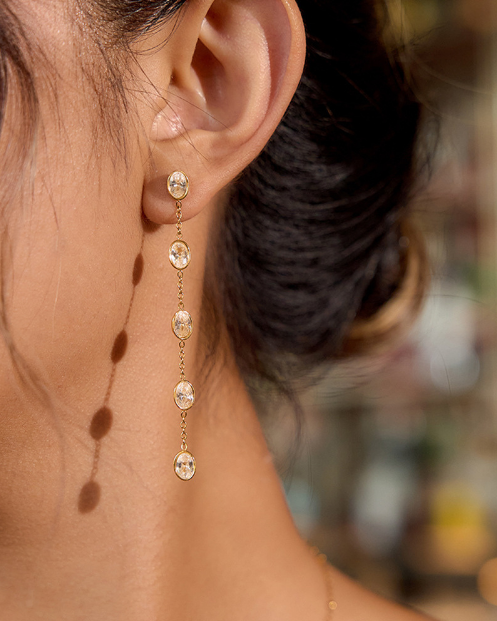 Dangle Crystal Drop Earrings – Oval