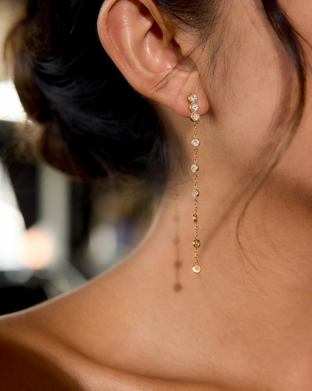 Dangle Crystal Drop Earrings – Round