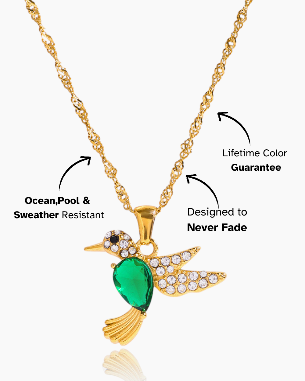 Green Muse Bird Necklace