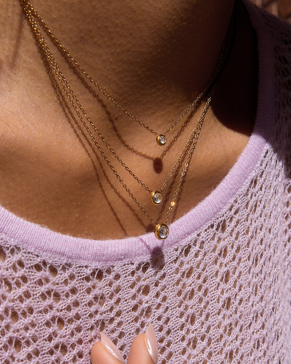 Minimalist Triple Pendant Necklace