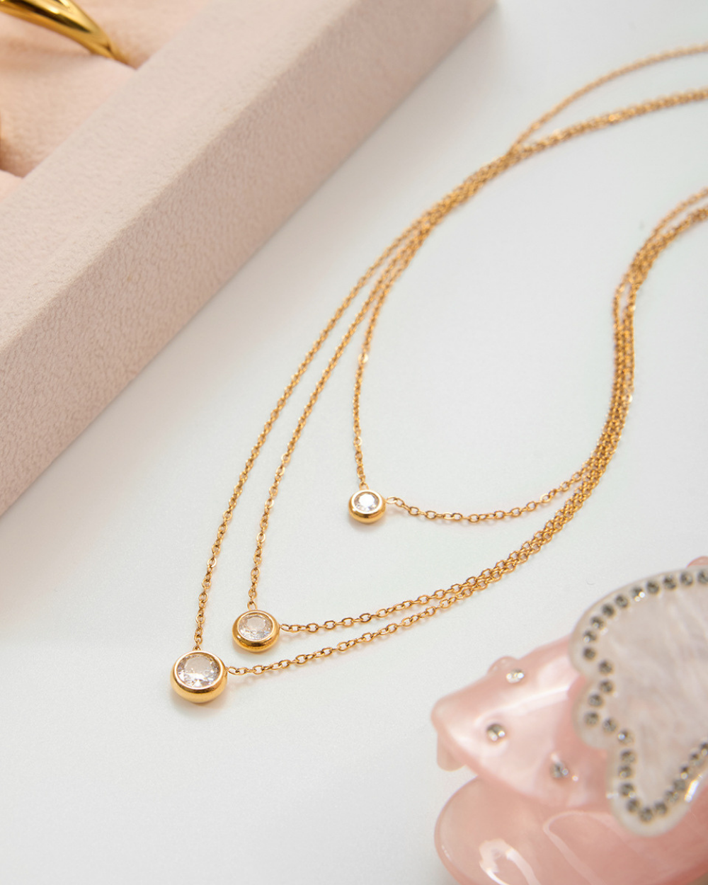Minimalist Triple Pendant Necklace