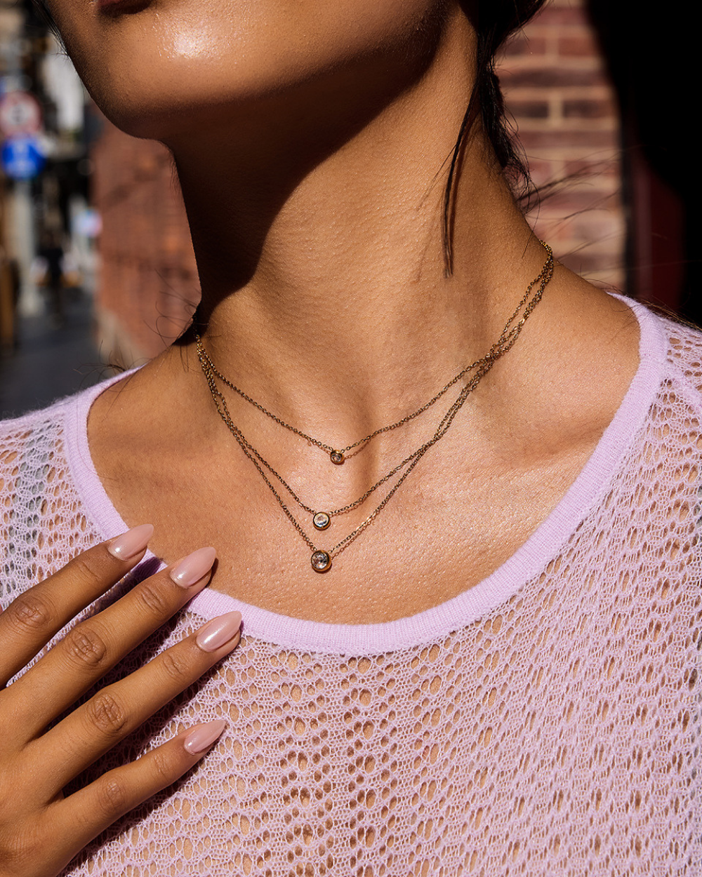 Minimalist Triple Pendant Necklace