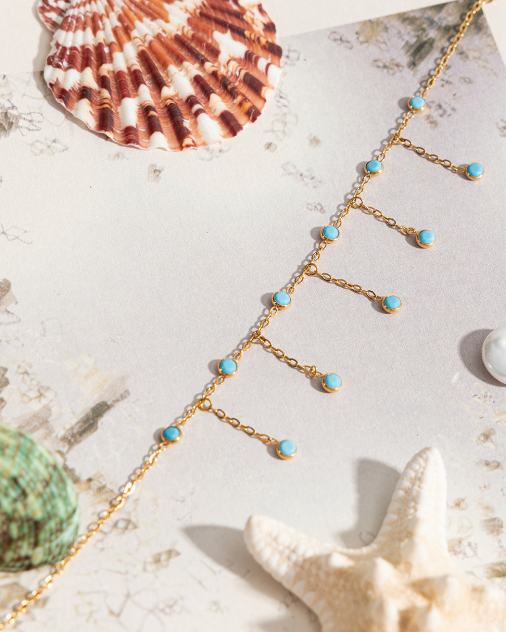 Turquoise Tassel Drop Necklace