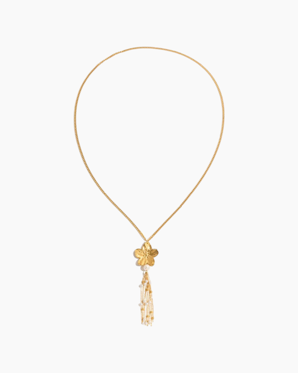 Golden Bloom Tassel Necklace