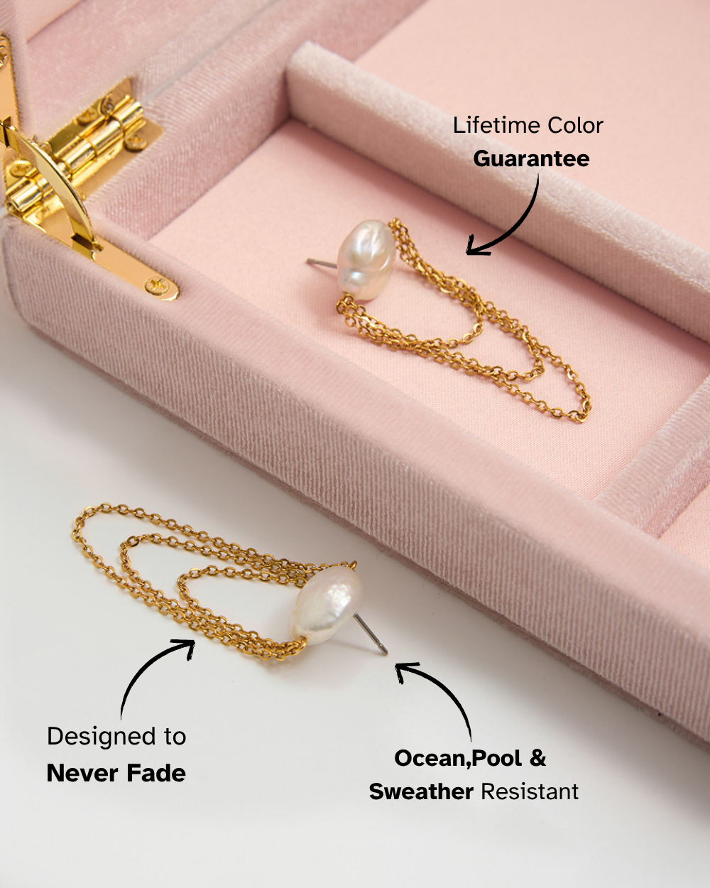 Baroque Pearl Layered Chain Earrings