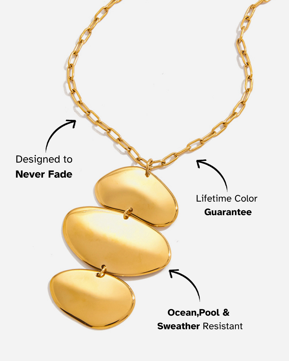 Golden Cascade Pendant Necklace