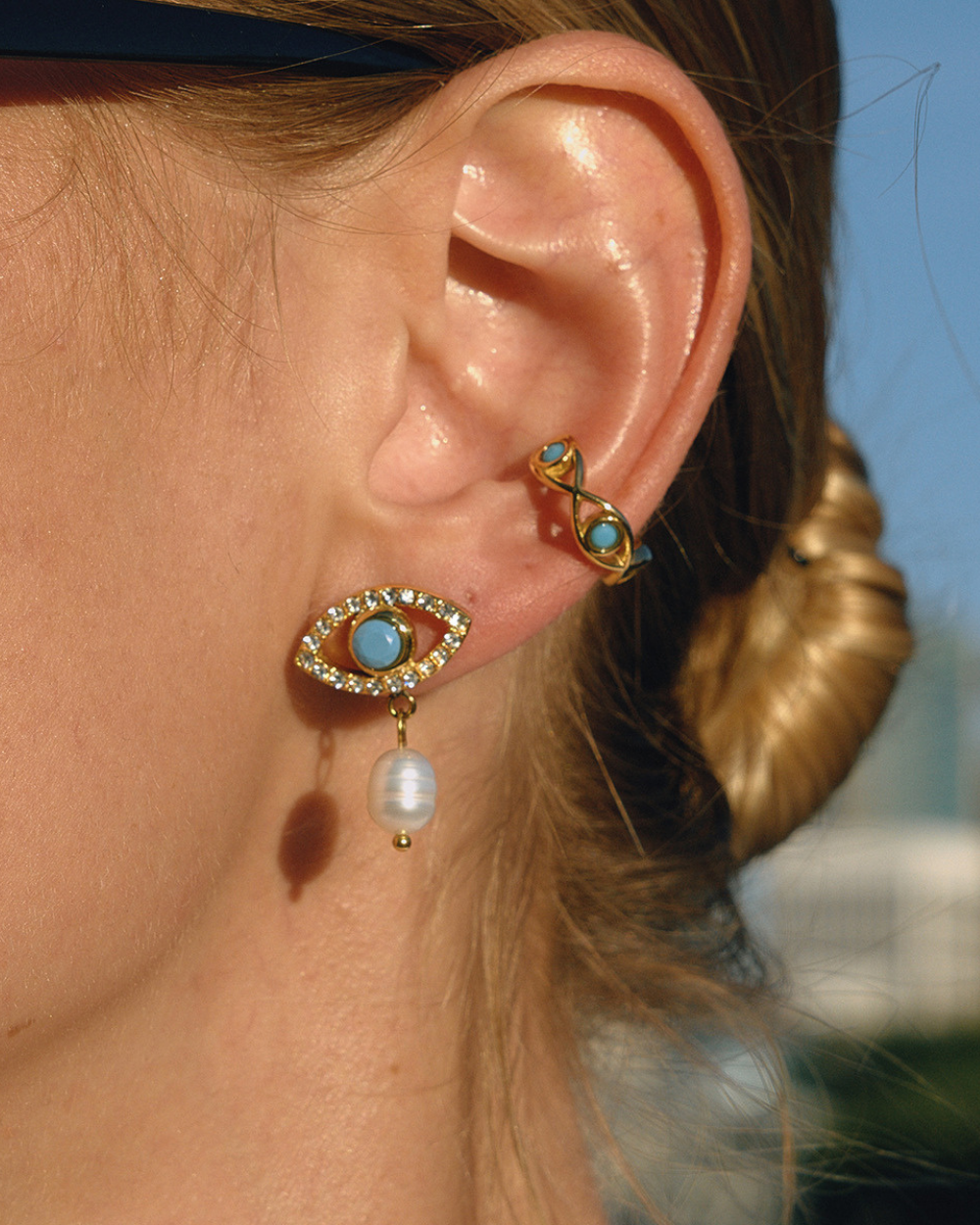 Infinity Evil Eye Ear Cuff