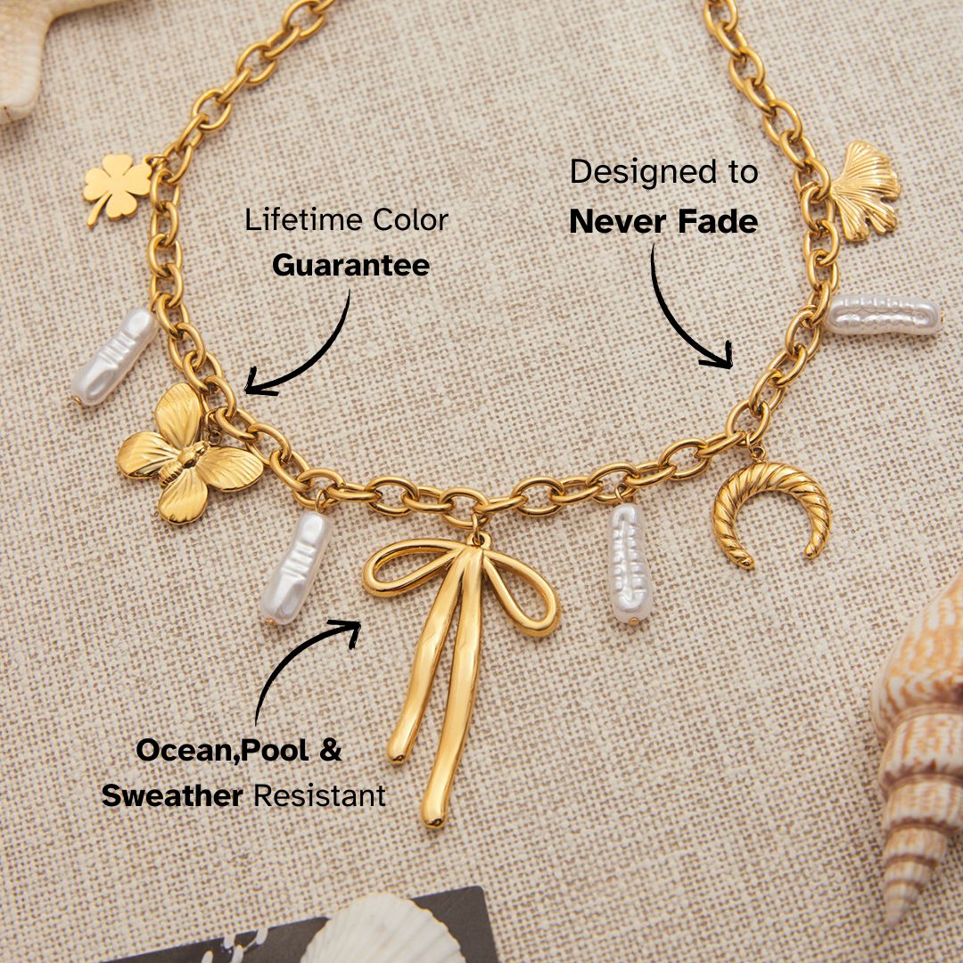 Butterfly Dreams Celestial Ribbon Charm Necklace