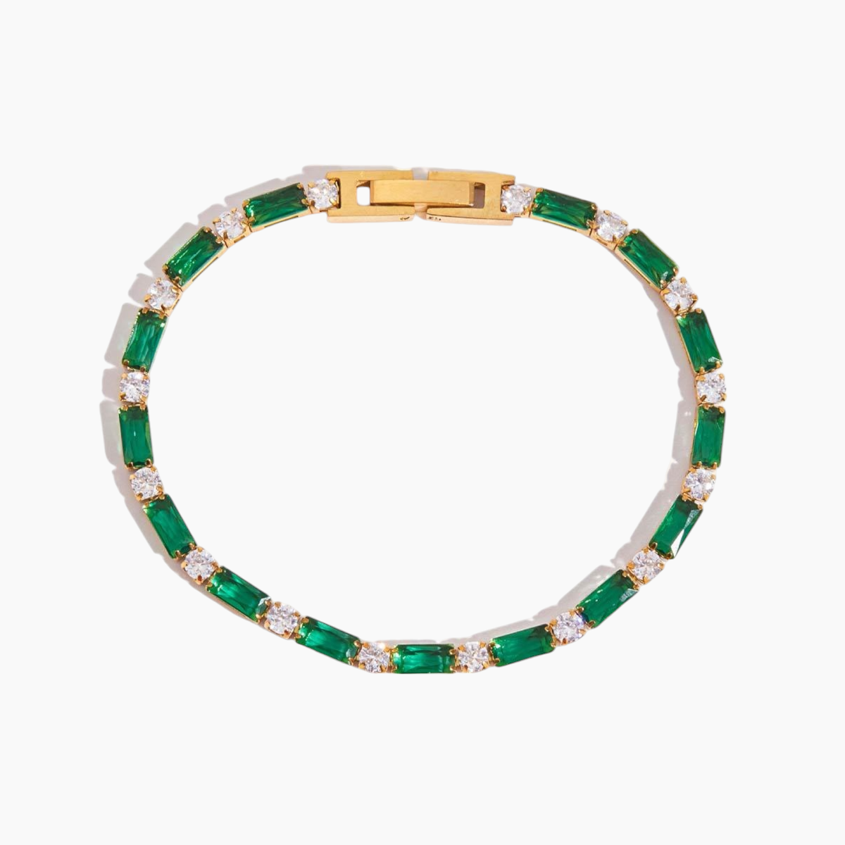 Gleam Crystal Chain Bracelet - Green