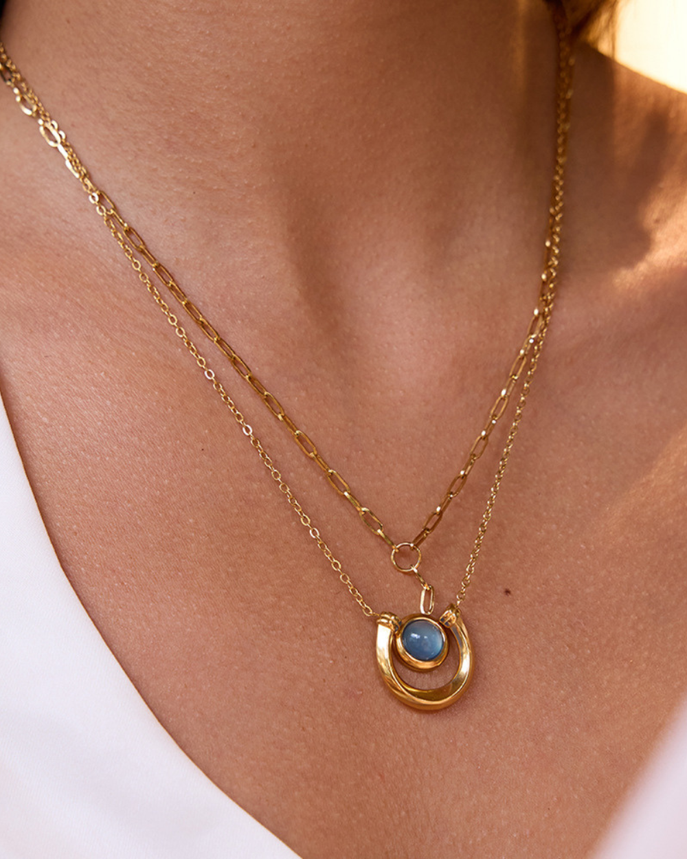 Blue Moon Pendant Necklace