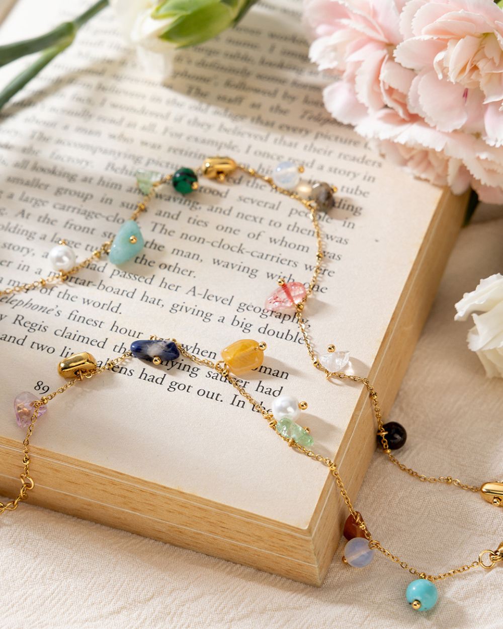 Gemstone Charm Dainty Necklace