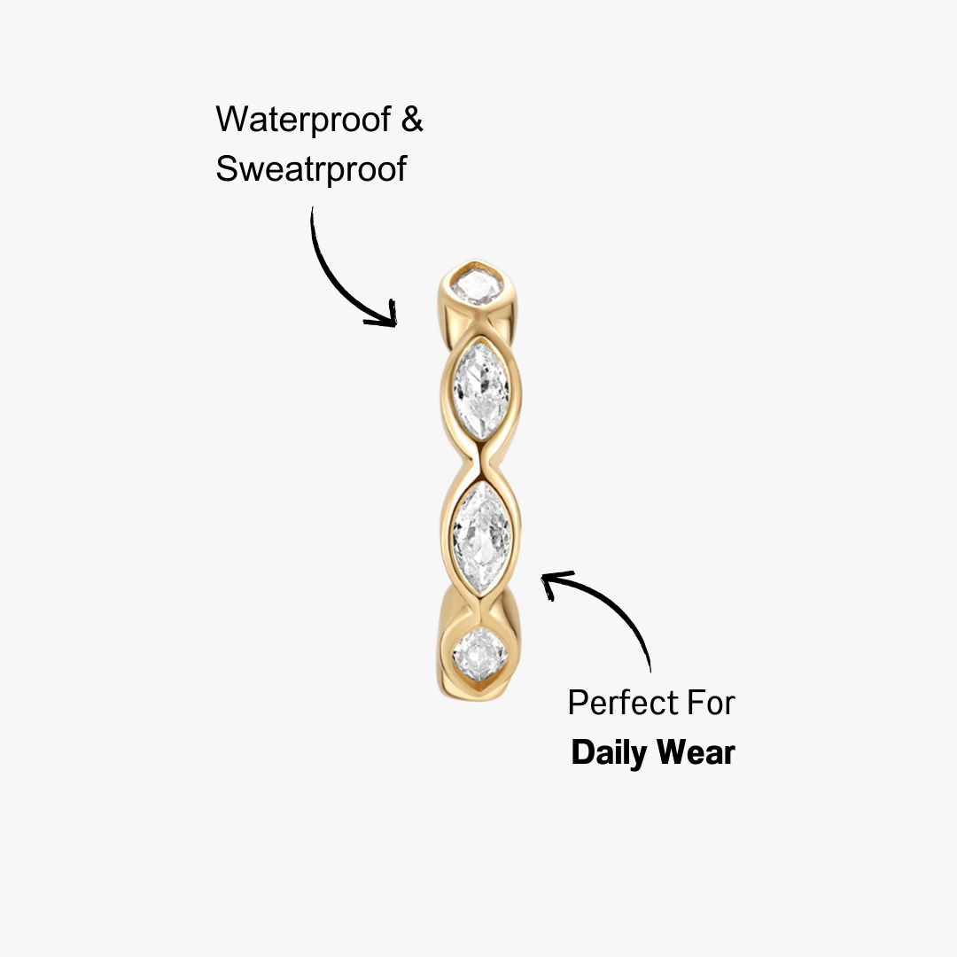 14K gold hoop earrings with cubic zirconia, perfect for adding a chic touch to your jewelry collection