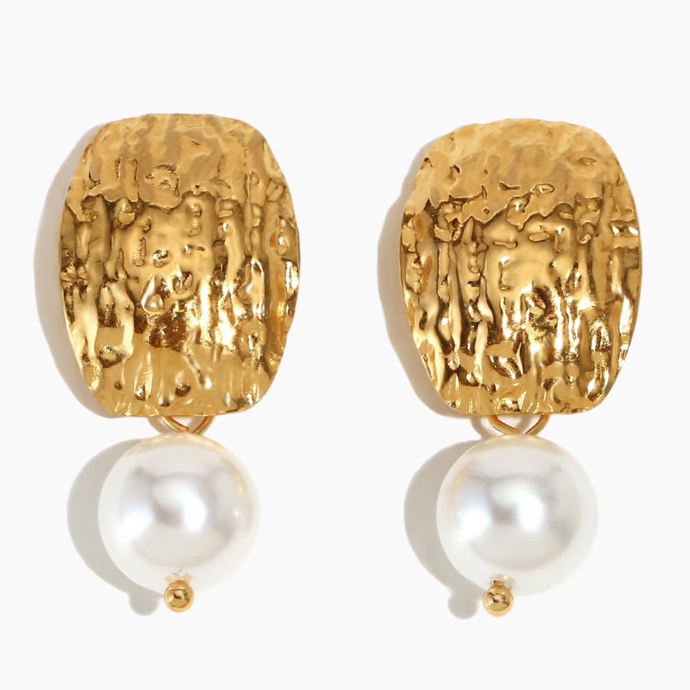Textured Pearl Drop Earrings