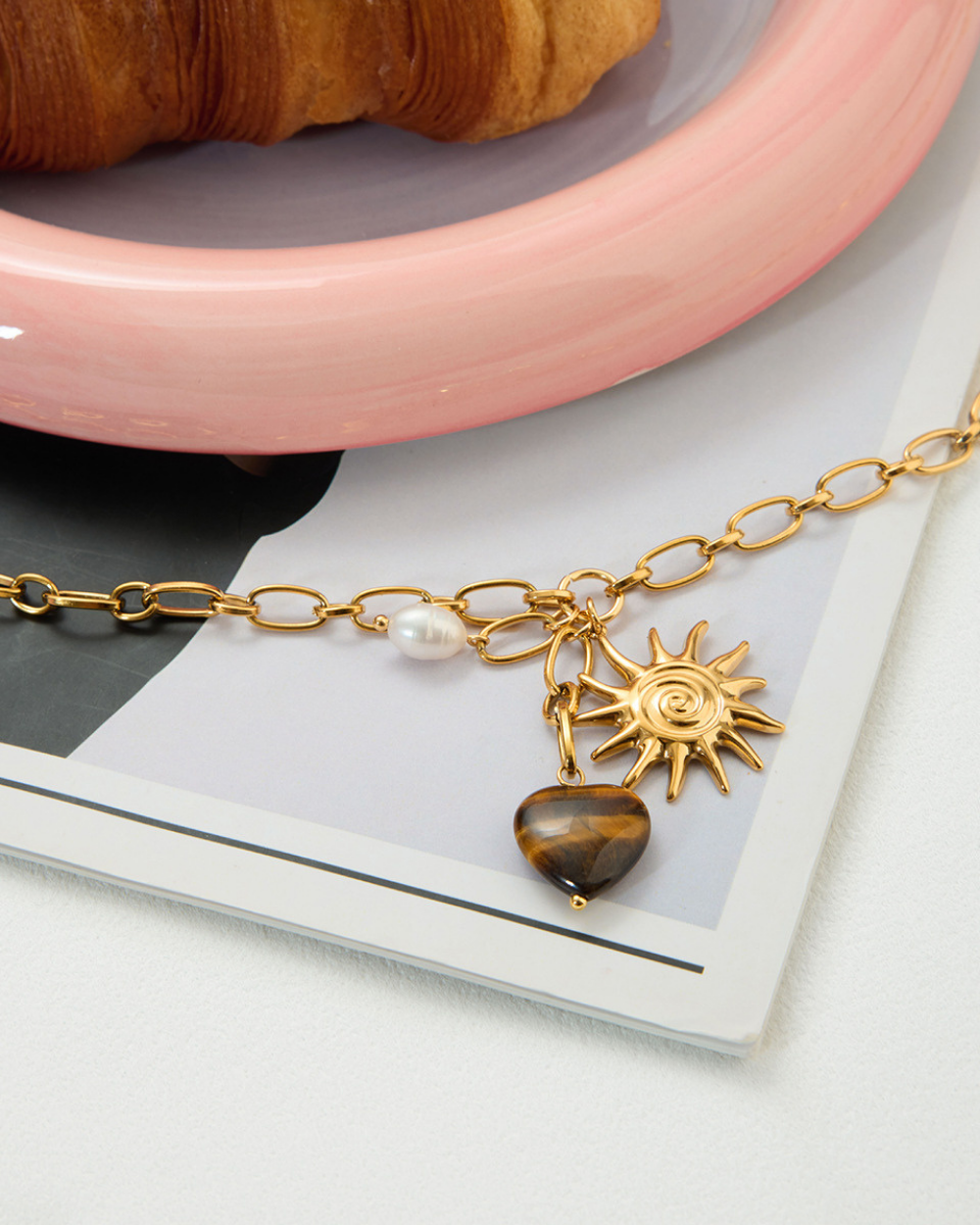 Solar Heart Tiger Eye Necklace