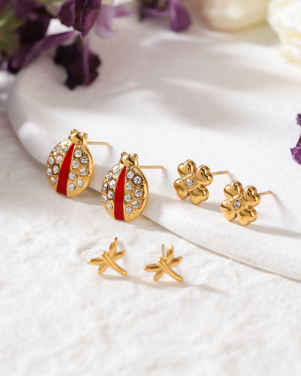 Garden Charm Stud Earring Set