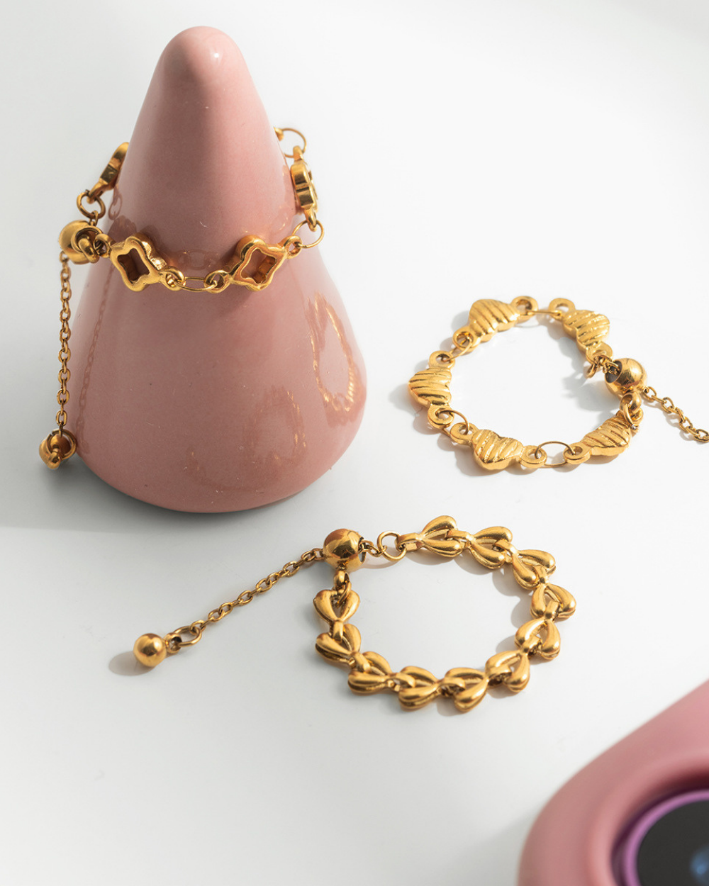 Tiny Hearts Charm Finger Chain