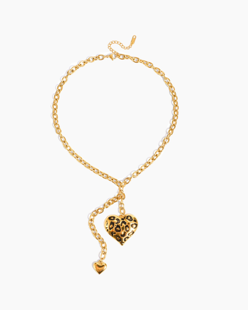 Leopard Heart Pendant Y Necklace