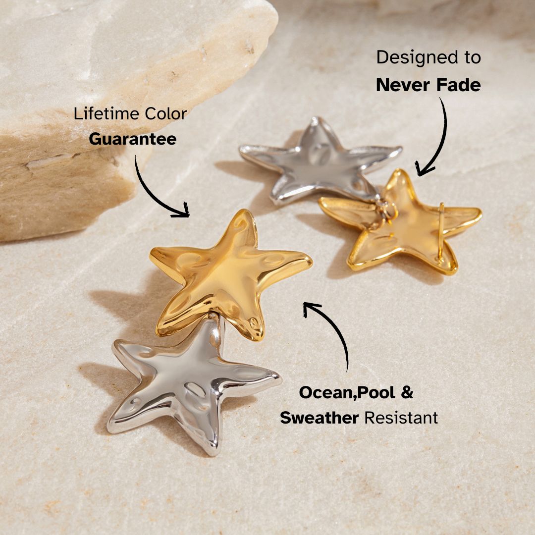 Starry Ocean Dual-Tone Earrings