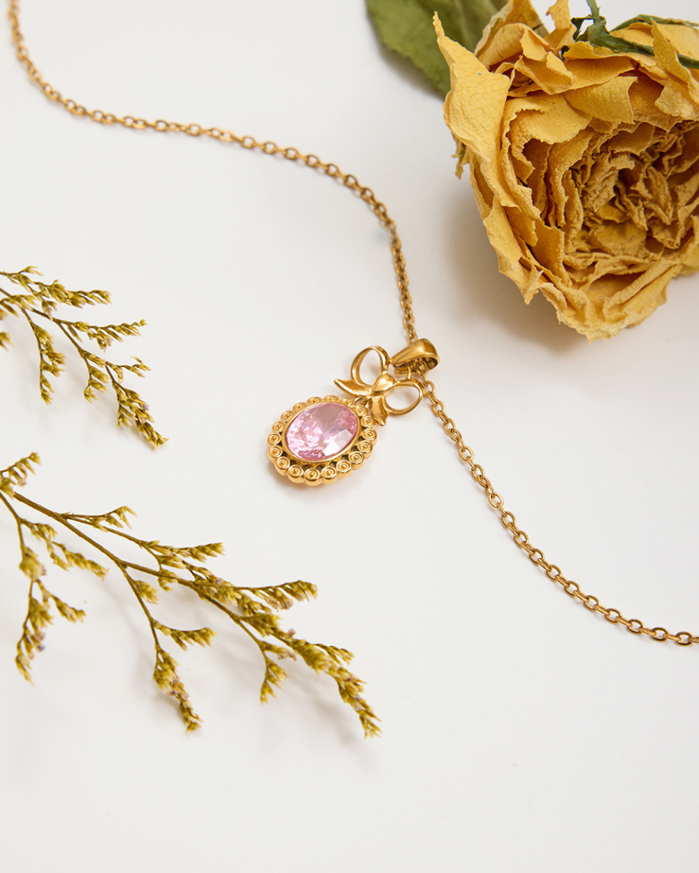 Victorian Charm Pink Necklace