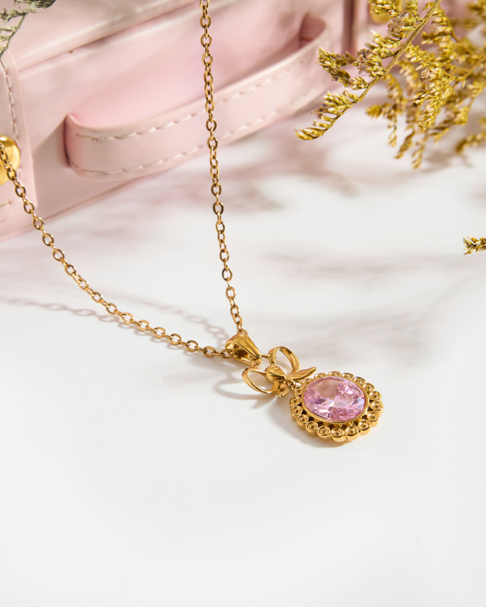 Victorian Charm Pink Necklace