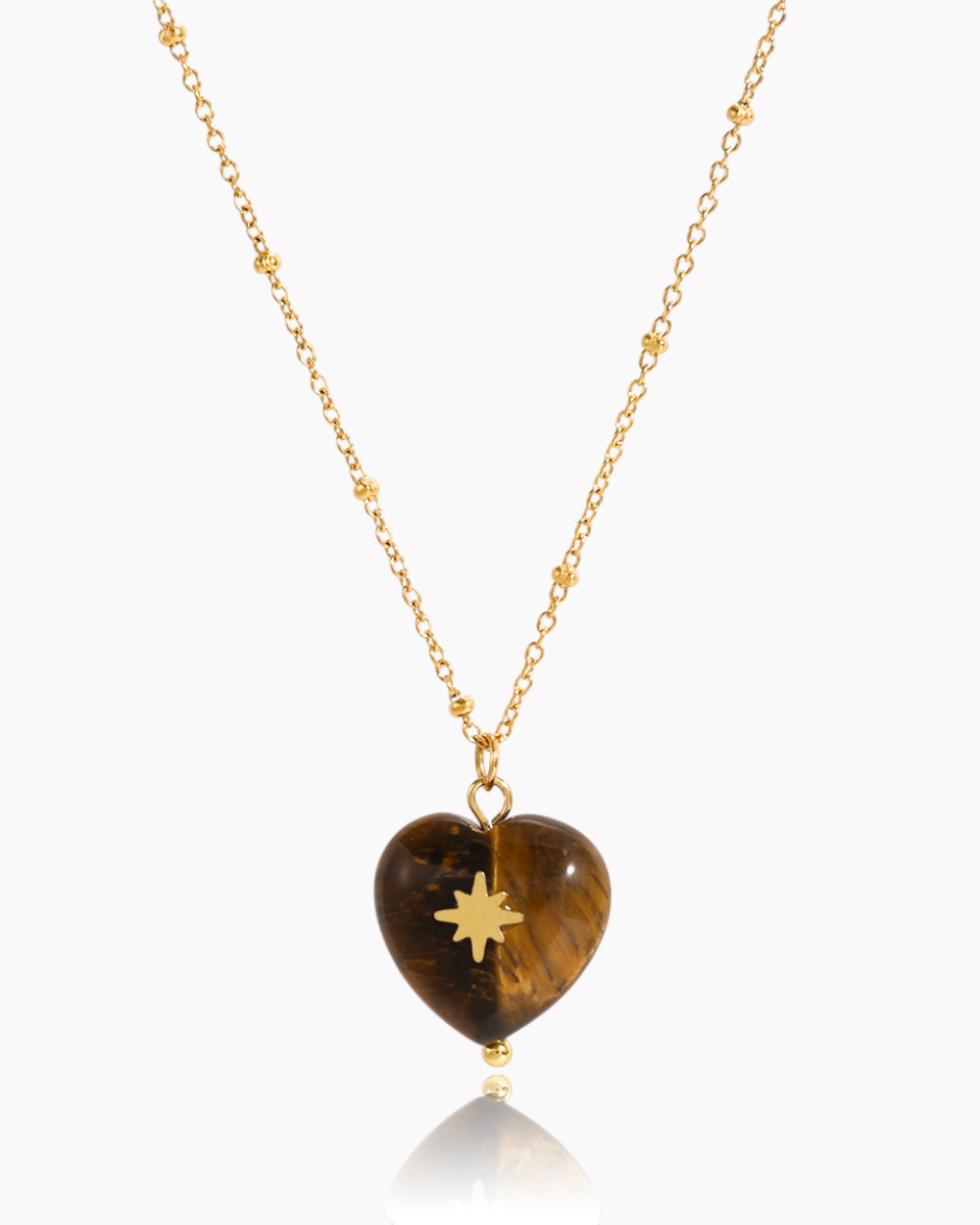 Starlight Tiger Eye Heart Necklace