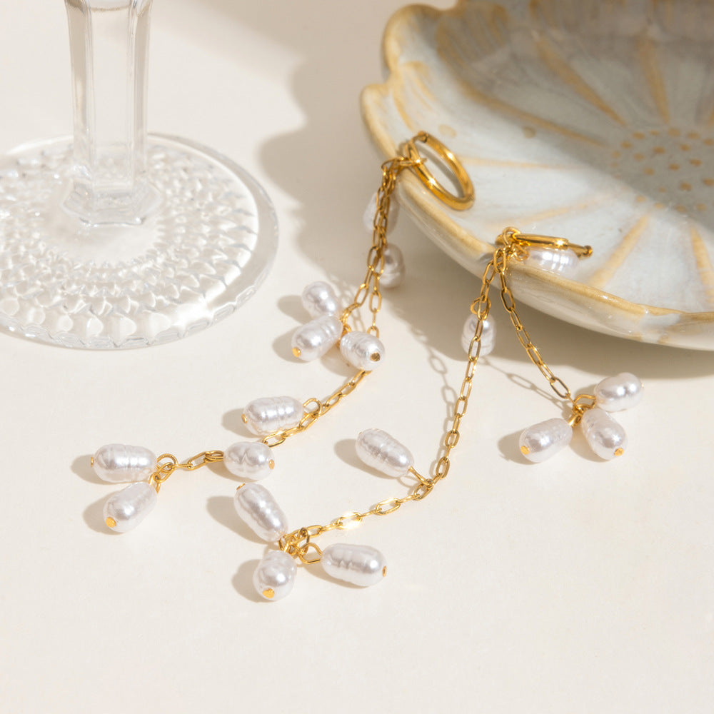 Cascade Pearl Chain Earrings