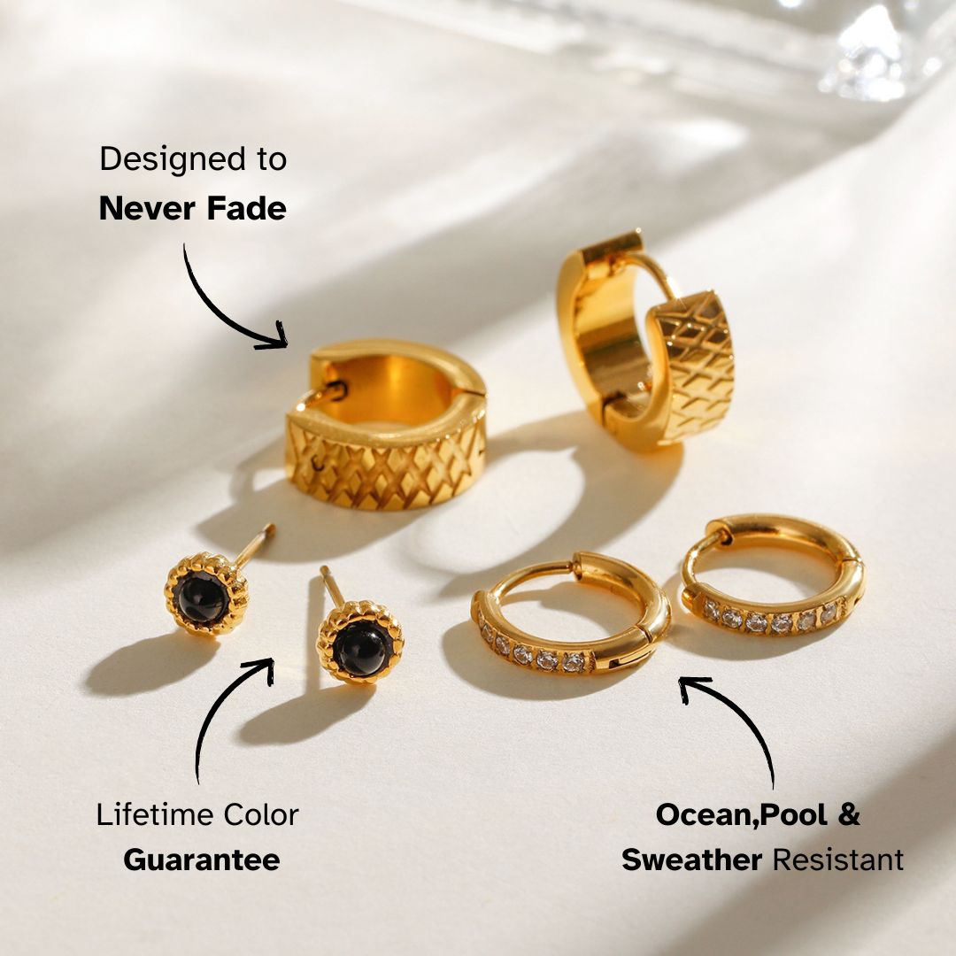 Golden Noir Earring Set