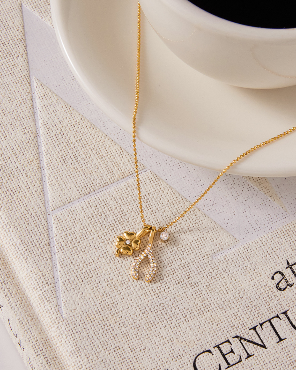 Lucky Charm Wishbone Necklace