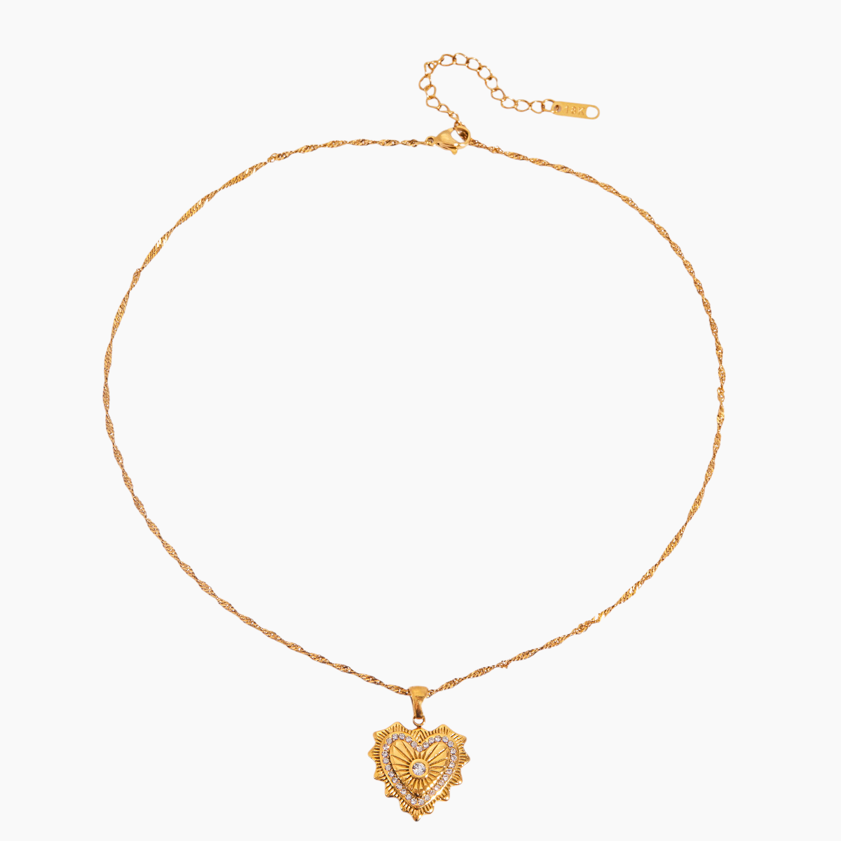 Golden Bloom Heart Necklace
