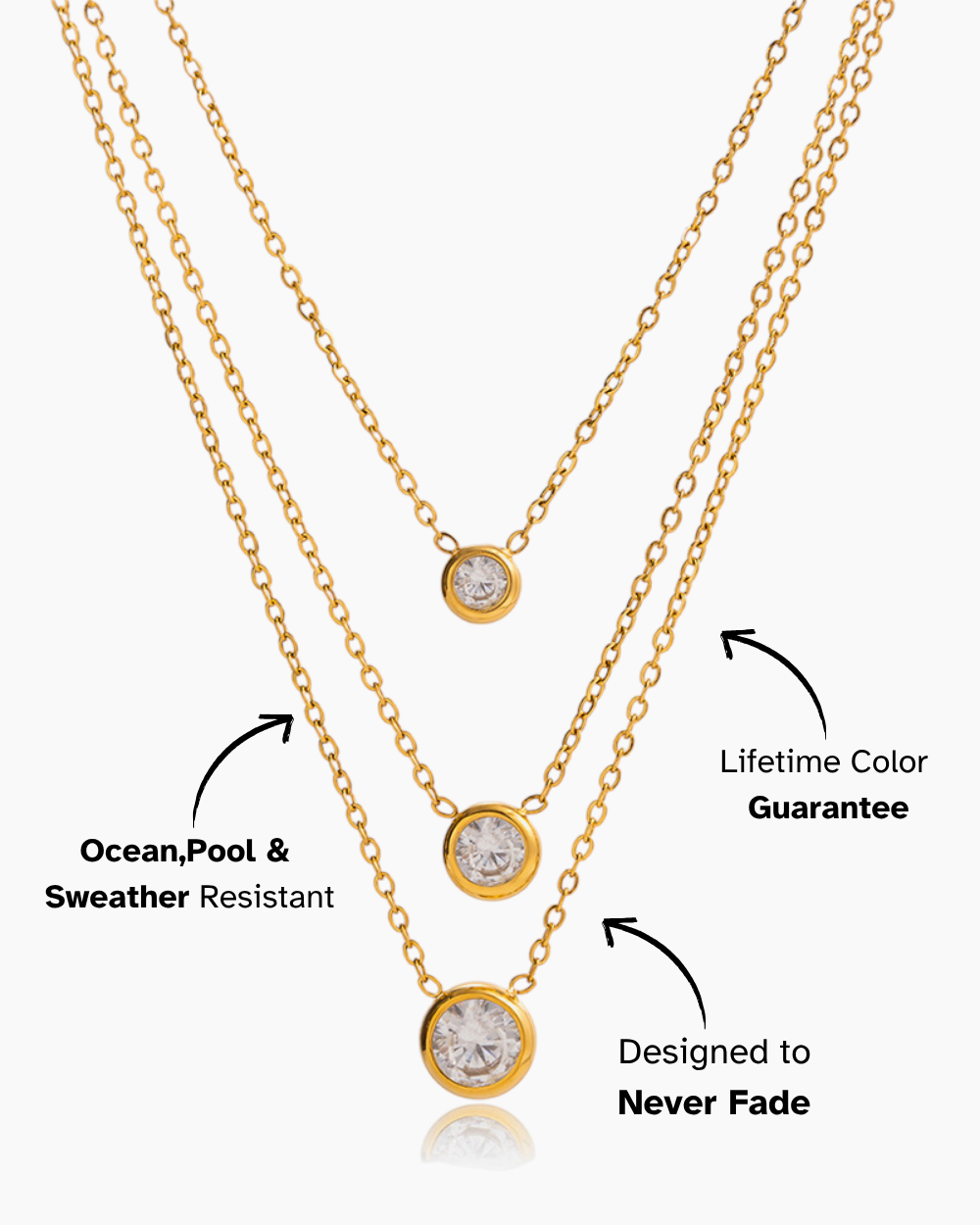 Minimalist Triple Pendant Necklace