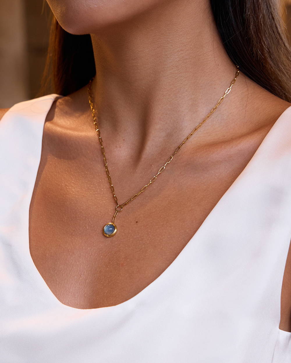 Blue Moon Pendant Necklace