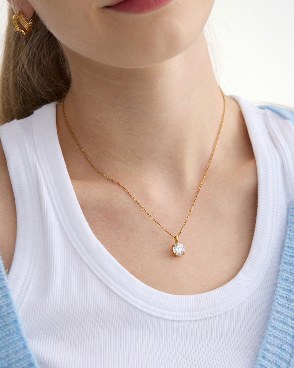 Classic Solitaire Crystal Necklace