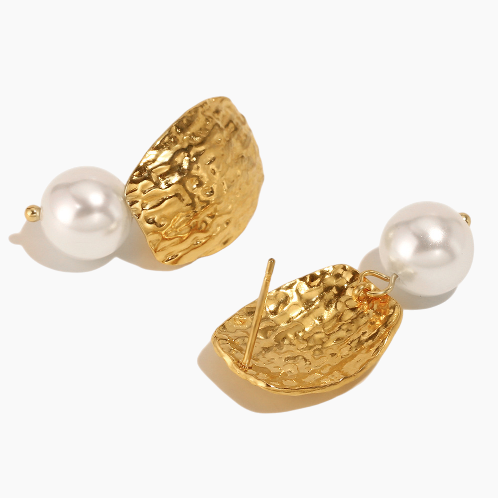 Textured Pearl Drop Earrings