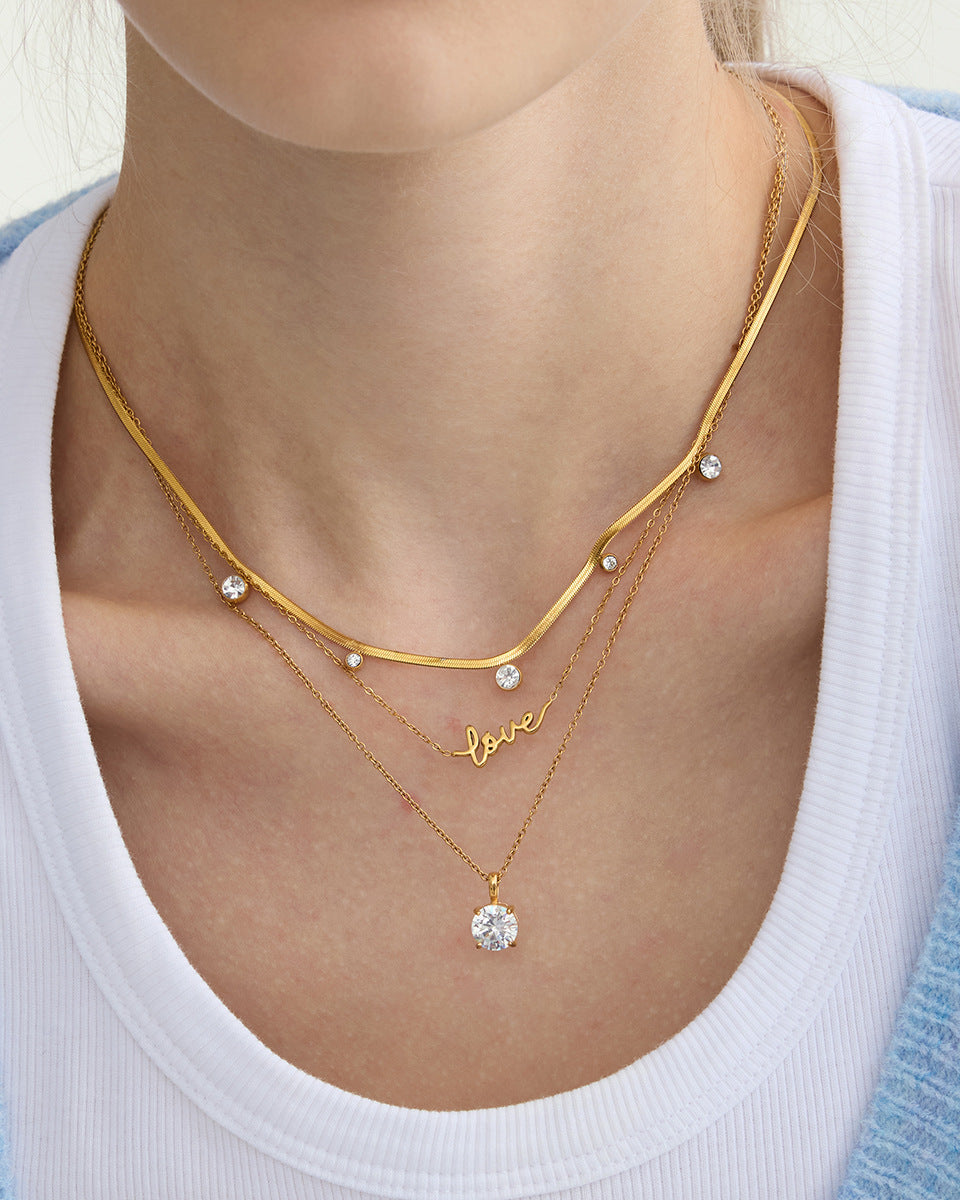 Classic Solitaire Crystal Necklace