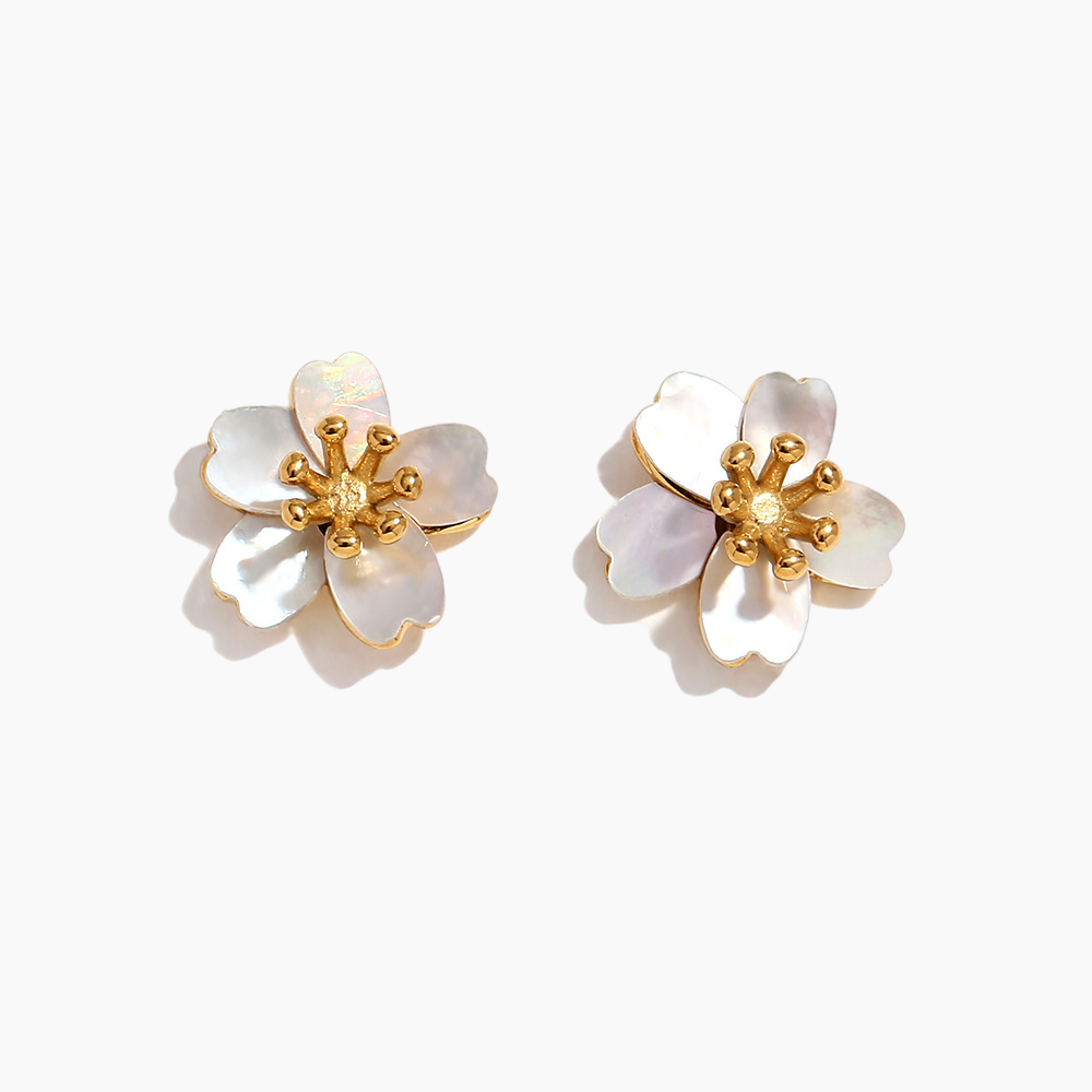 Blossom Pearl Flower Stud Earrings