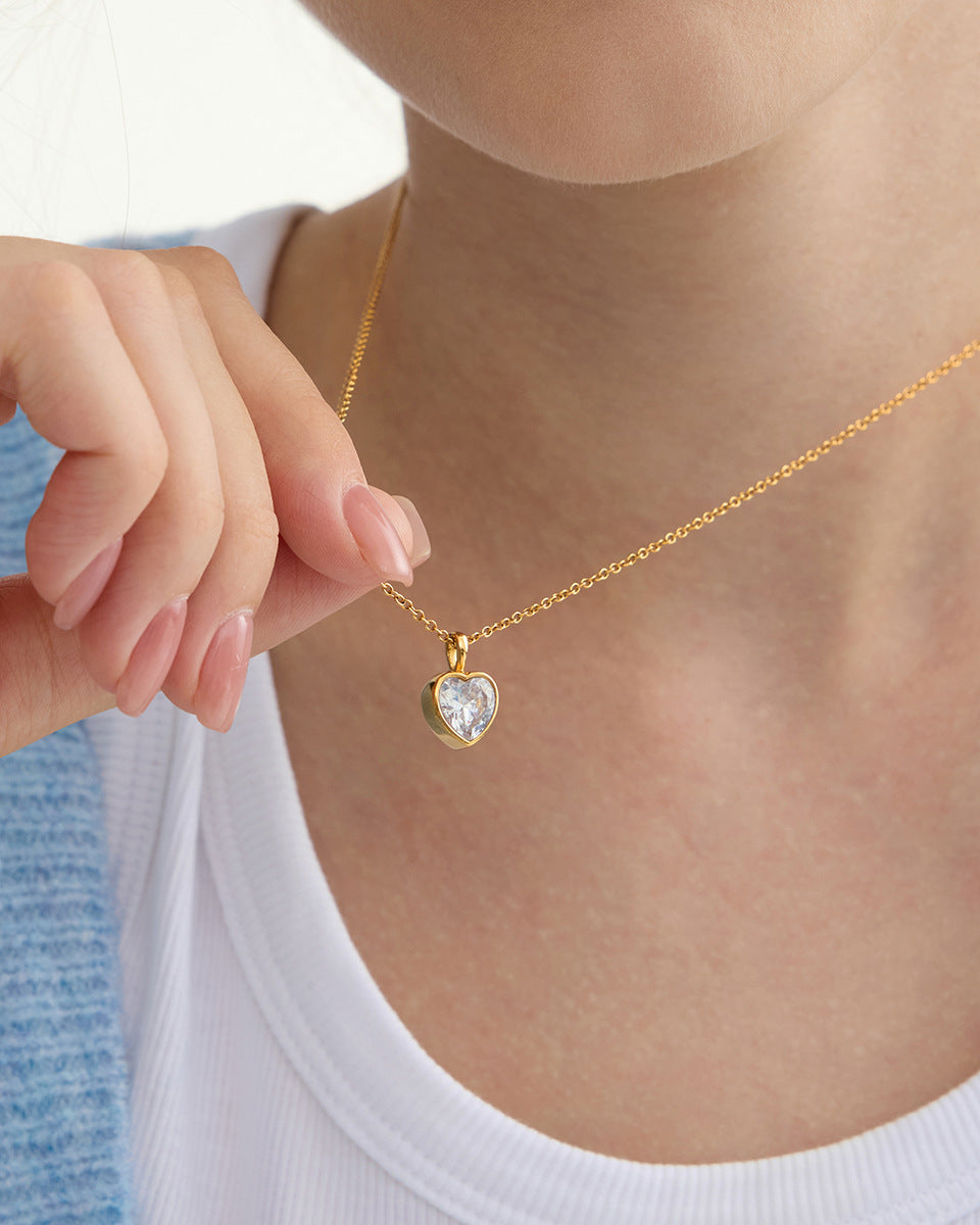 Crystal Heart Pendant Necklace
