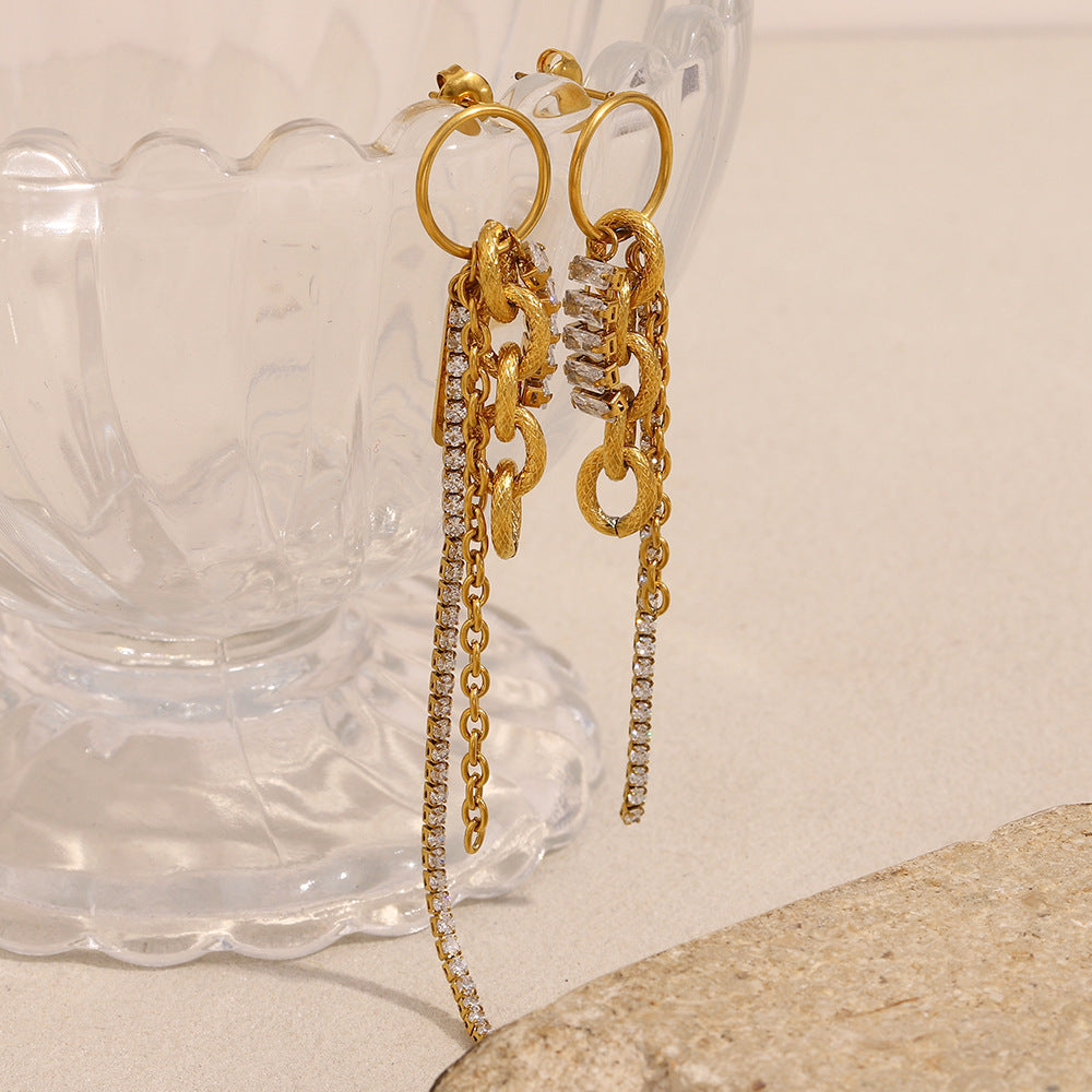 Rebel Glint Chain Drop Earrings