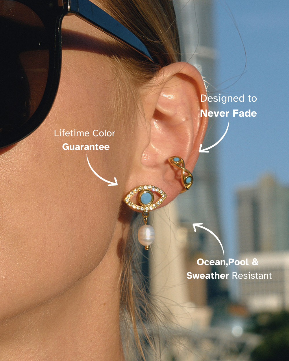 Infinity Evil Eye Ear Cuff