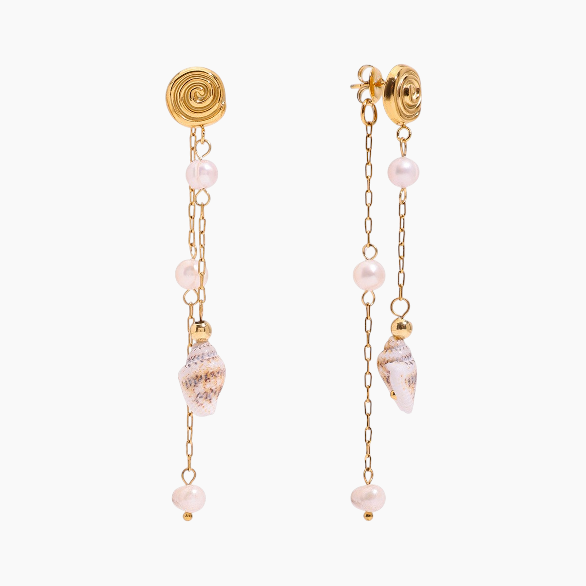 Ocean Whisper Shell Drop Earrings