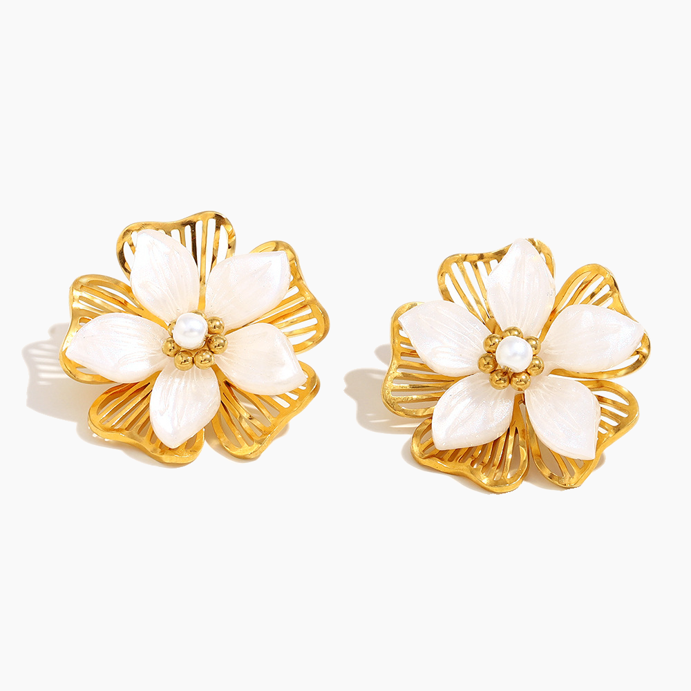 Golden Petal Radiance Earrings